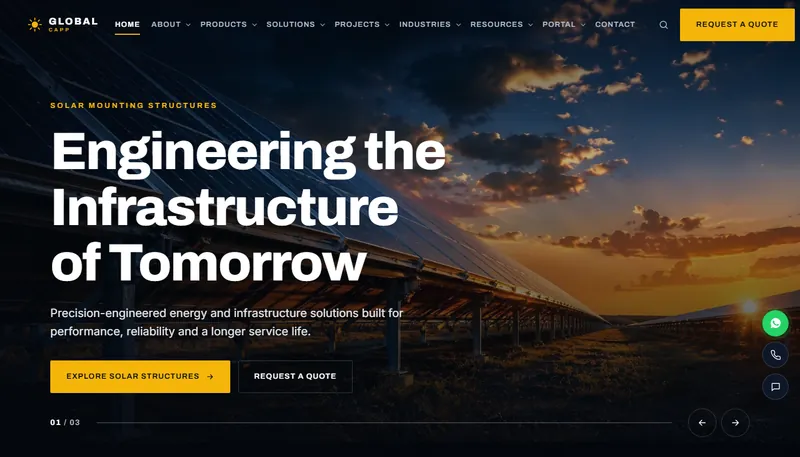 Homepage of the Global Capp website