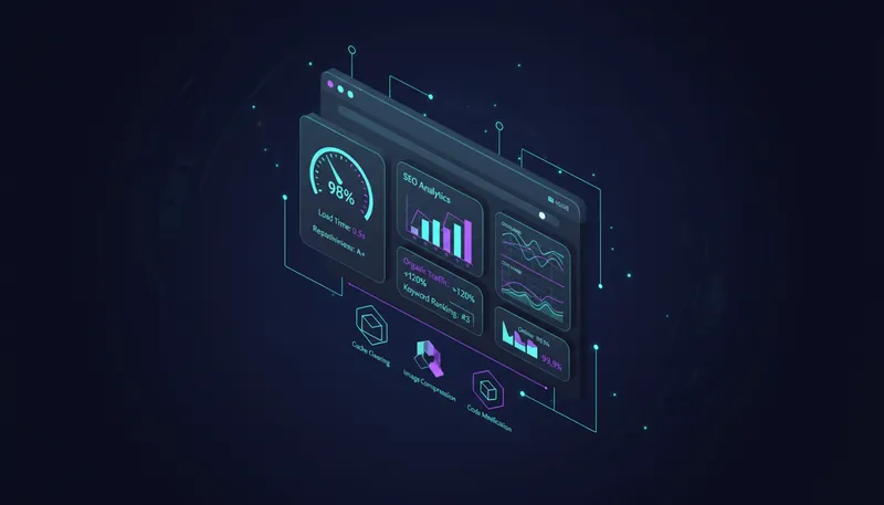 Illustration for website maintenance and optimization